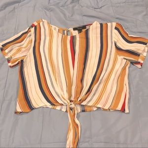Cute Retro Striped Crop Top